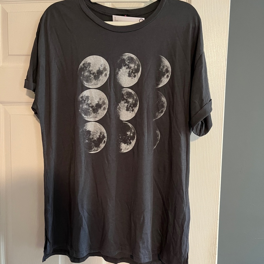 Phases of the moon oversized tee